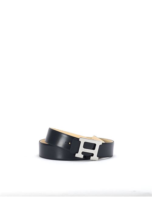 Leather belt with buckle logo Daniele Alessandrini DANIELE ALESSANDRINI | Belt | NL6484430623
